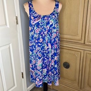 Lauren Ralph Lauren blue sleeveless bright paisley print dress